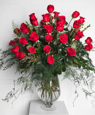 3 Dozen Red Roses Orlando (FL) Glass Vase