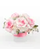 Beautiful cybidium orchids, roses, stock, hydrangea and more are elegantly designed in a clear glass bubble bowl vase