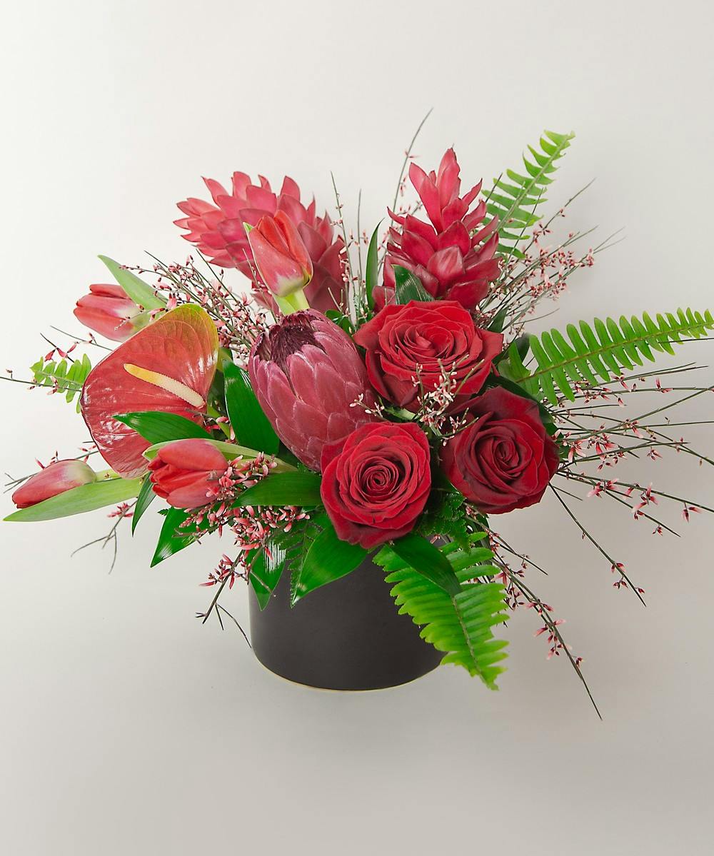 Red Flower Arrangement Orlando, Fl In Bloom Florist Heathrow, Fl