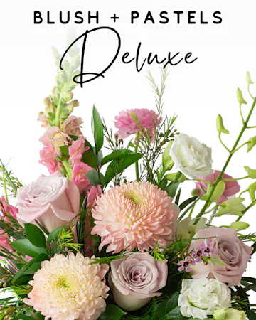 Our expert designers will hand pick fresh floral in blush & soft pastel tones to create a one-of-a-kind custom arrangement. 
