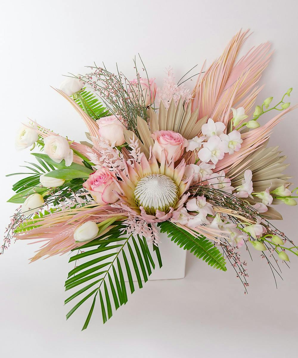 Pink Flower Arrangement In Bloom Florist Orlando, Fl Heathrow, Fl