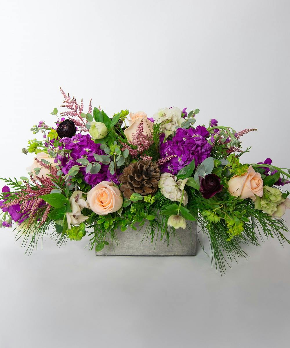 Holiday Jewel Tone Flower Arrangement In Bloom Florist Orlando, FL