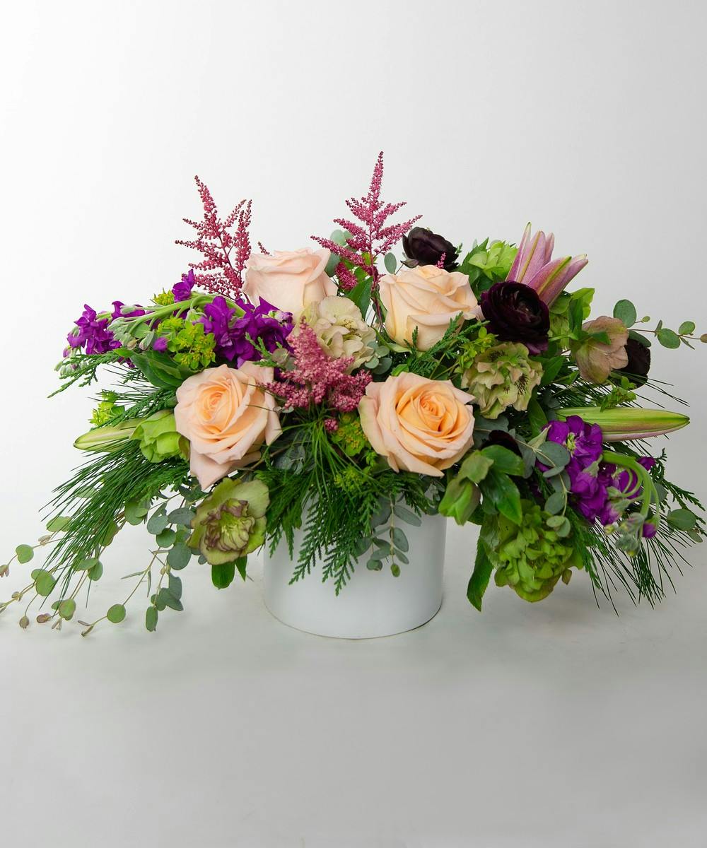 Holiday Jewel Tone Flower Arrangement In Bloom Florist Orlando, FL SameDay Delivery