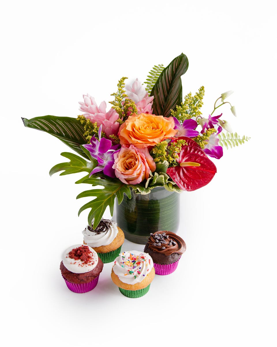 Birthday Flowers & Cupcakes In Bloom Florist SameDay Delivery