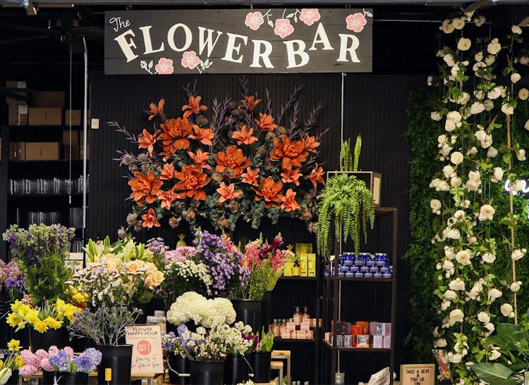 Visitors are encouraged to build their own arrangement at our in-house flower bar